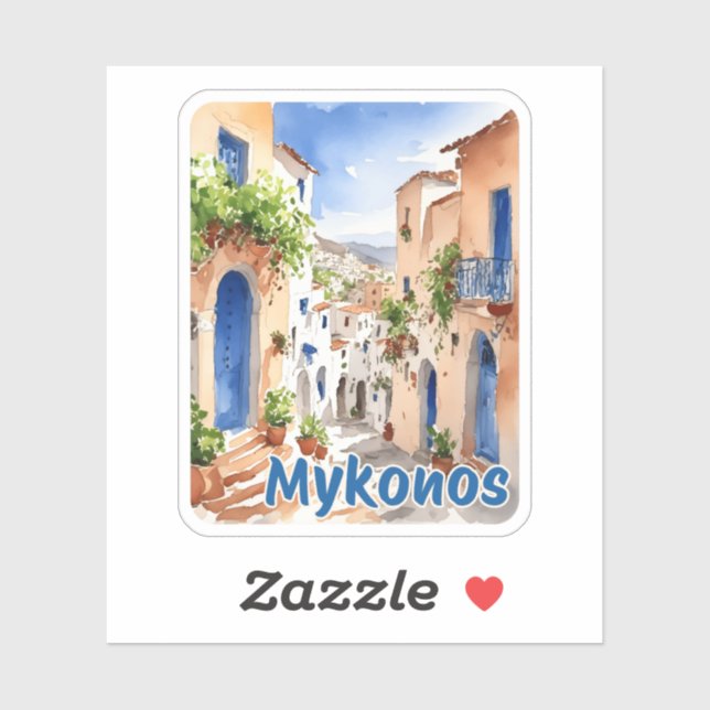 Mykonos Greece Travel Sticker (Sheet)