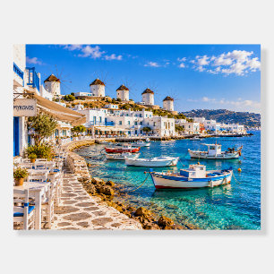 Mykonos Greece Windmills Coastal Landscape Foam Board