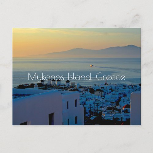 Mykonos island postcard