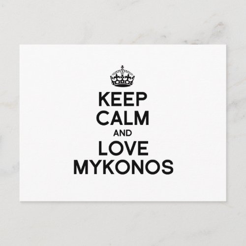 MYKONOS KEEP CALM _png Postcard