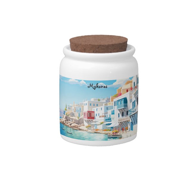 Mykonos-Mediterranean Charm in Every Treat Candy Jar (Front)