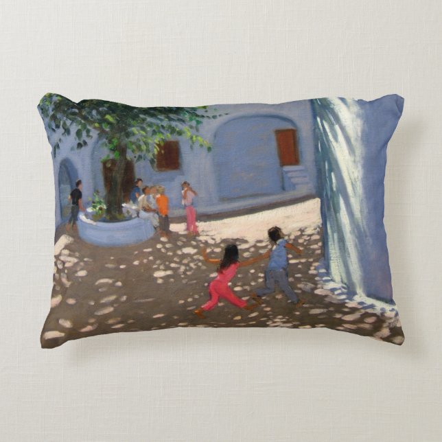 Mykonos monastery decorative pillow (Front)