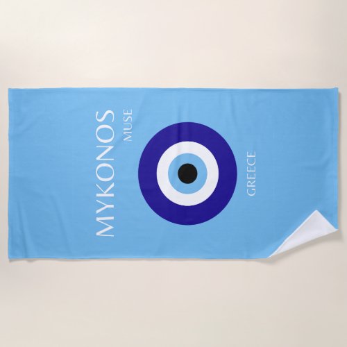 Mykonos Muse Blue Beach Towel