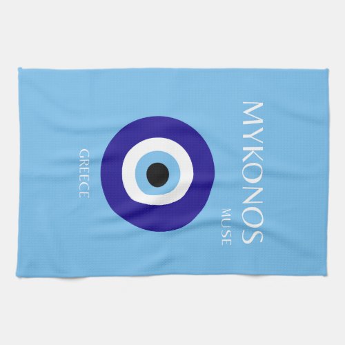 Mykonos Muse Blue Kitchen Towel