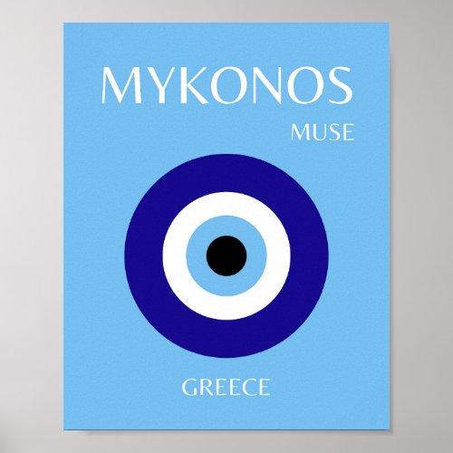 Mykonos Muse Blue Poster