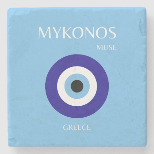 Mykonos Muse Blue Stone Coaster