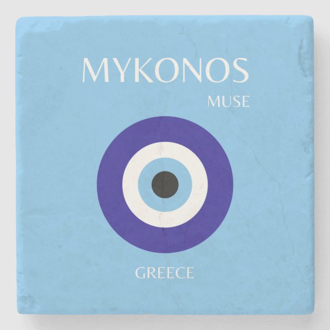 Mykonos Muse, Blue Stone Coaster (Front)