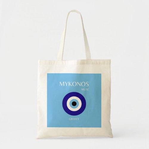 Mykonos Muse Blue Tote Bag