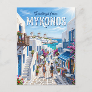 Mykonos Old Town (Chora) Greece Postcard