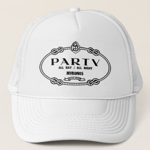 MYKONOS PARTY TRUCKER HAT