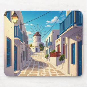 Mykonos Path Greece Cyclades Travel Mouse Pad