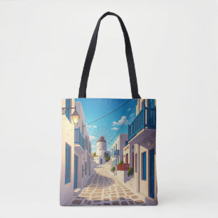 Mykonos Path Greece Cyclades Travel Tote Bag
