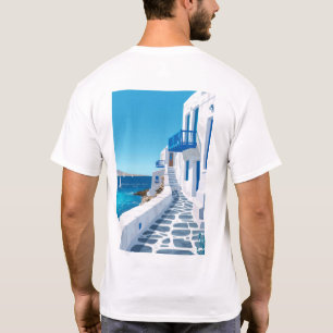 Mykonos Stunning Blue Sea Poster T-Shirt