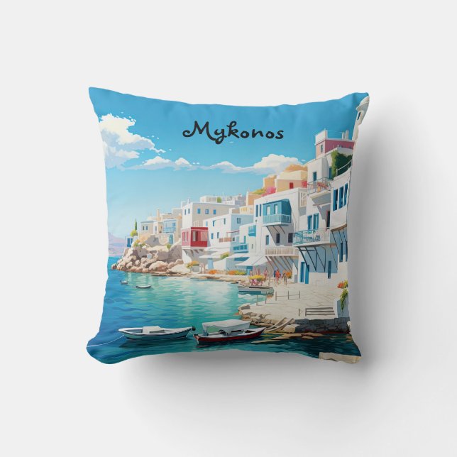 Mykonos Throw Pillow (Front)