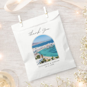 Mykonos Wedding Favor Greece Photo Thank You Bag