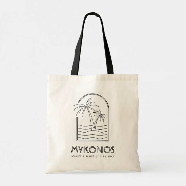 Mykonos Wedding Weekend Destination Wedding Tote Bag (Back)