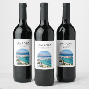 Mykonos Wedding Wine Label