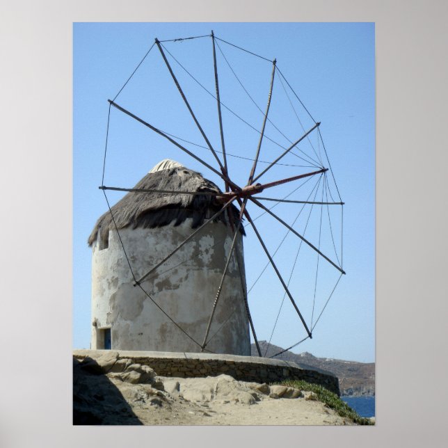 Mykonos Windmill Poster (Front)