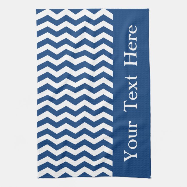 Mykynos Blue Wave Chevron customizable Towel (Vertical)