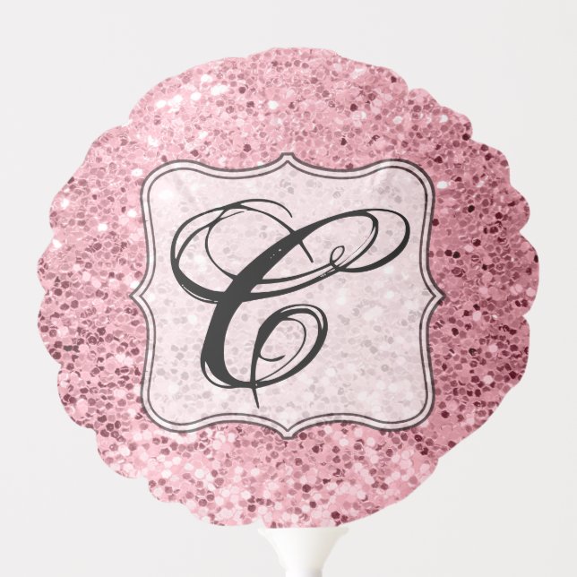 Mylar Balloon Geometric Rose Gold Glitter (Front)