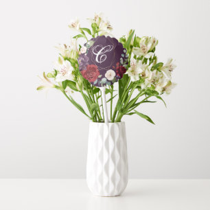 Mylar Balloon Plum Purple Roses Gold Geometric Flo