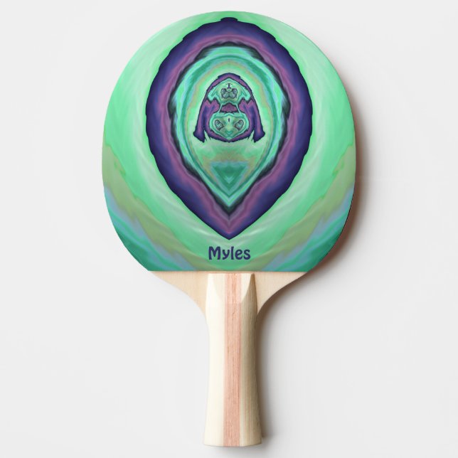 MYLES ~ PINK PURPLE ~ Original Fractal ~ Ping Pong Paddle (Front)