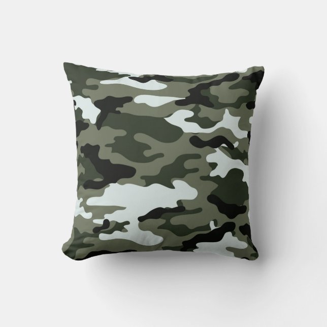 Mylitary Creen Camo Throw Pillow. Pillow (Front)