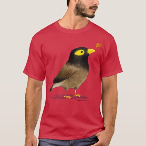 Myna Bird with a leaf T_Shirt