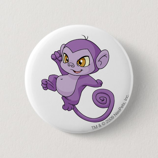 Mynci Purple Pinback Button (Front)