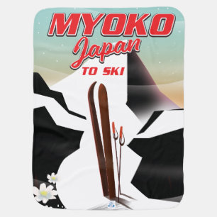 myoko japan ski poster baby blanket