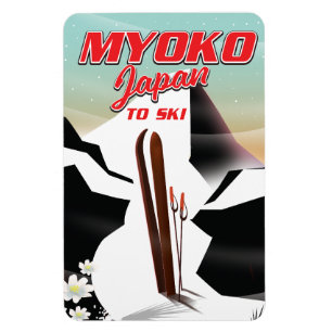 myoko japan ski poster magnet