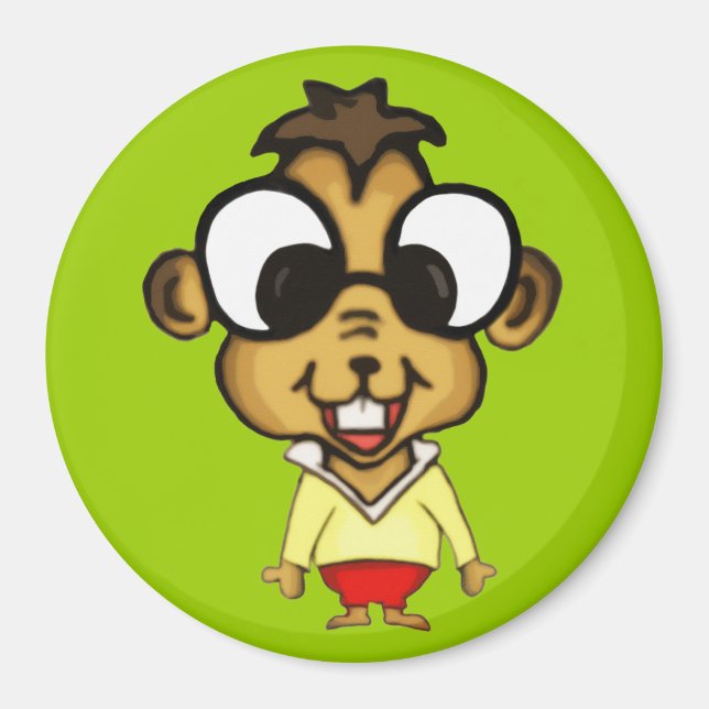 Myopic Chipmunk Magnet (Front)
