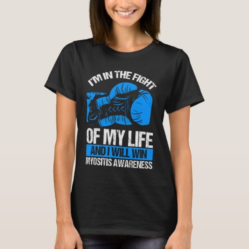 Myositis Awareness I will win Warrior Blue Ribbon T_Shirt