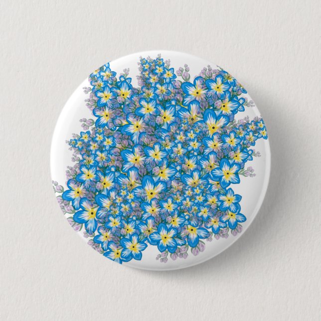 MYOSOTIS forget-me-nots art Pinback Button (Front)