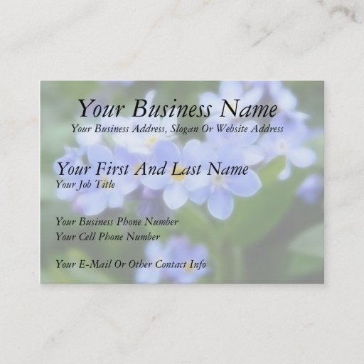 Customizable Myosotis sylvatica - Forget Me Nots Business Card Templates
