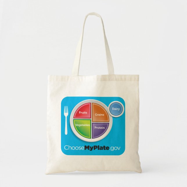 MyPlate Grocery Bag - Blue (Front)