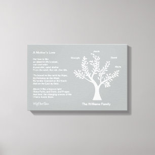 MyPoetTree, Family Tree with Poem for Mom Canvas Print