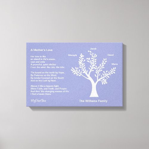 MyPoetTree Family Tree with Poem for Mom Canvas Print