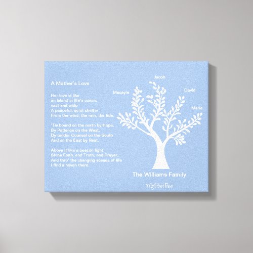 MyPoetTree Family Tree with Poem for Mom Canvas Print