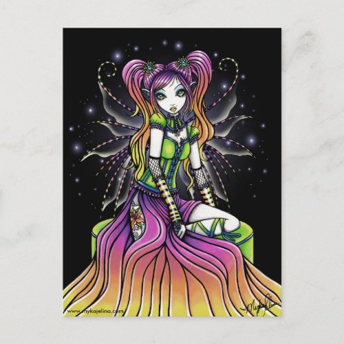 Myra Celestial Rainbow Fairy Art Postcard