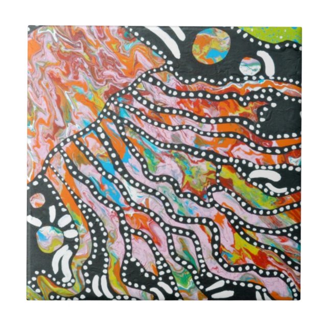 Myriad Color Mirage Jellyfish Ceramic Tile (Front)