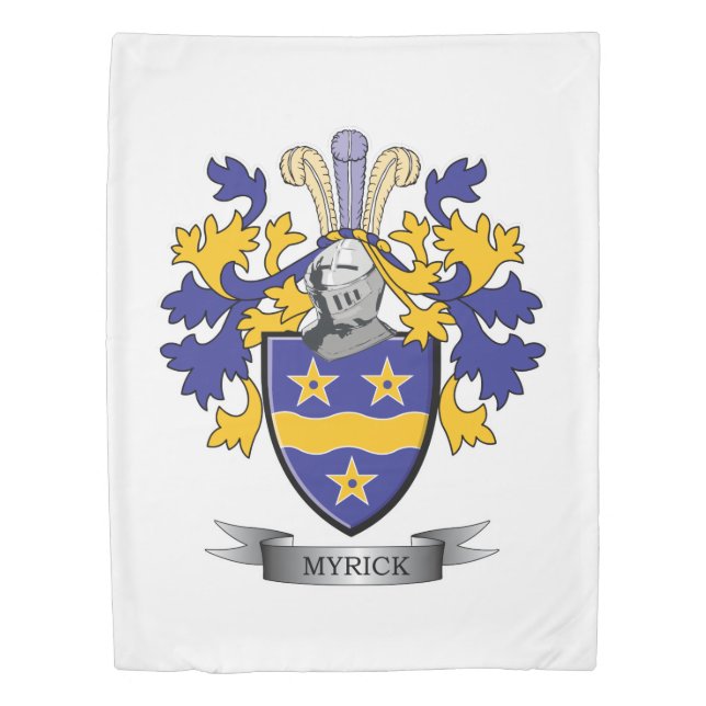 Myrick Family Crest Coat of Arms Duvet Cover (Front)