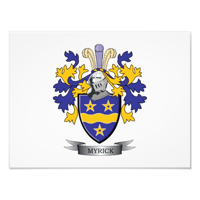 Myrick Family Crest Coat of Arms Photo Print (Front)