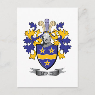 Myrick Family Crest Coat of Arms Postcard