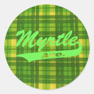 MYRTLE AVE PLAID STICKER