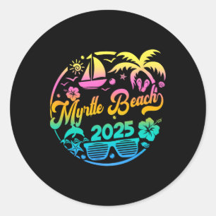 Myrtle Beach 2025 Family Vacation Beach Matching G Classic Round Sticker