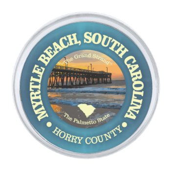Myrtle Beach (c) Silver Finish Lapel Pin by NativeSon01 at Zazzle