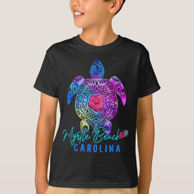 Myrtle Beach Carolina Tie Dye Sea Turtle Vacation  T-Shirt (Front)
