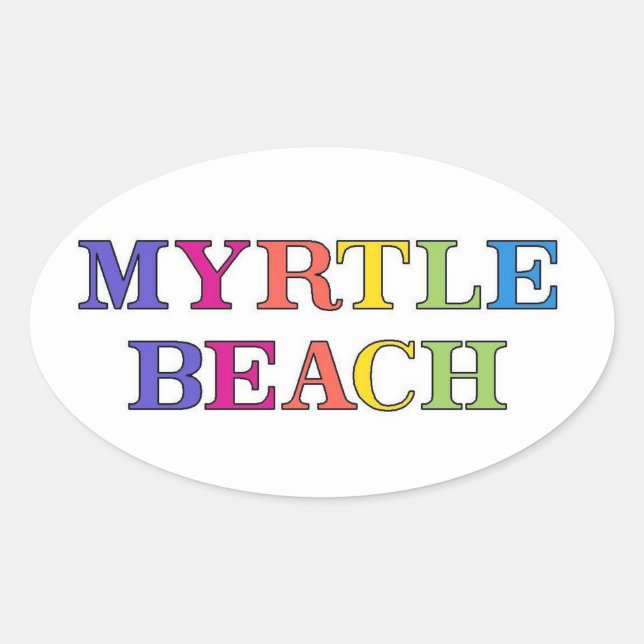 Myrtle Beach Colors Oval Sticker (Front)
