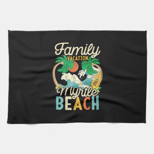 Myrtle Beach Family Vacation 2023 Matching Retro C Kitchen Towel